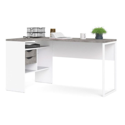 Function Plus skrivbord 80118 vit/oxid betong