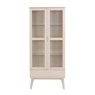 Filippa vitrinskåp 2D 1L vitpigmenterad ek