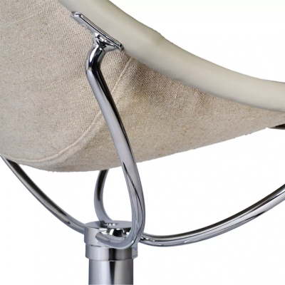 Jetson 66 fåtölj läder Elmosoft 54035 cognac/väv linne natur, krom#2