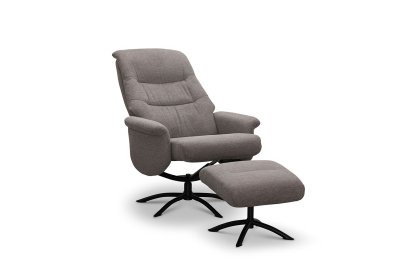 Basel snurrfåtölj med pall Loft stone 3 beige#2