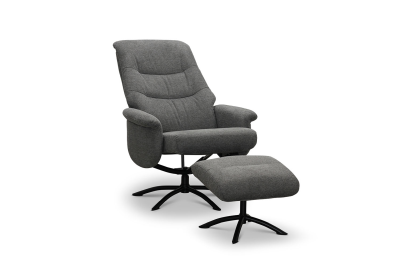 Basel snurrfåtölj med pall Loft iron 22 grå#3