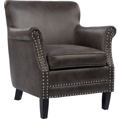 Baron fåtölj vintage tyg grå