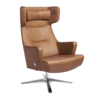 Myplace fåtölj med ljudsystem Western cognac/quattro alu