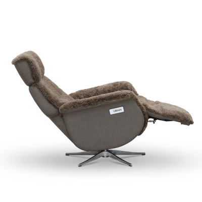 Lissabon fåtölj flip-up motorrecliner fårskinn sahara#4
