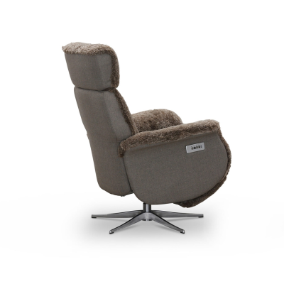Lissabon fåtölj flip-up motorrecliner fårskinn sahara#6