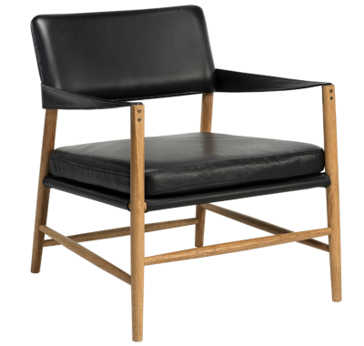 Bremen loungestol ek oljad, läder svart