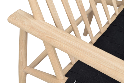 Canwood loungestol vitpigmenterad ek/svart flätning#2