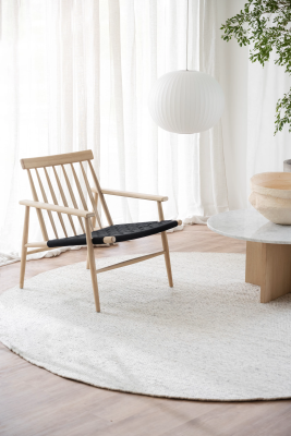 Canwood loungestol vitpigmenterad ek/svart flätning#3