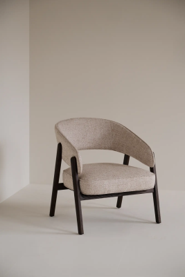 Barnaby loungestol ljusbeige tyg/brun ek#2