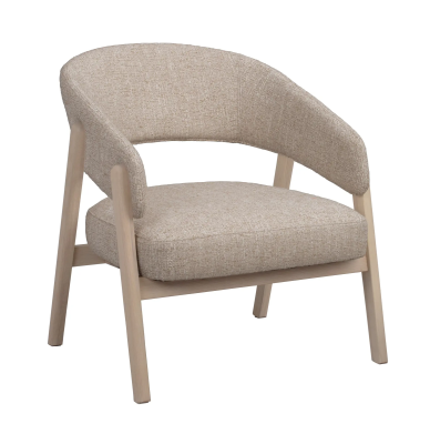 Barnaby loungestol ljusbeige tyg/vitpigmenterad ek#5