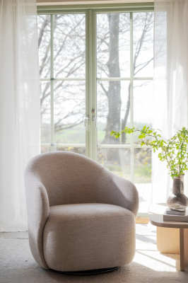 Chapeltown fåtölj ljusbeige tyg snurr#2