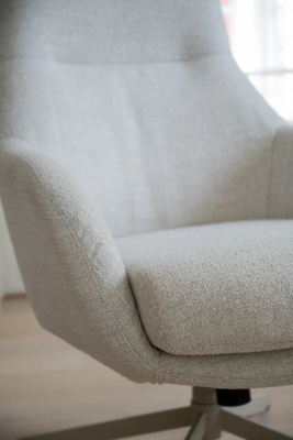 Conroe fåtölj ljusbeige tyg/beige metall snurr#4