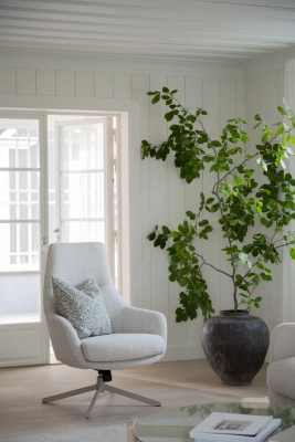 Conroe fåtölj ljusbeige tyg/beige metall snurr#6