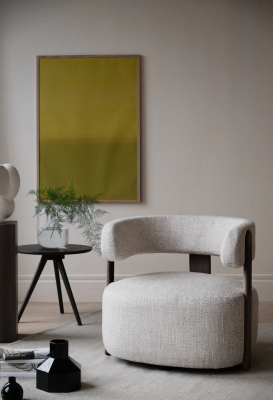 Jenison loungestol ljusbeige tyg/brun ek#2