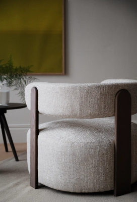 Jenison loungestol ljusbeige tyg/brun ek#3