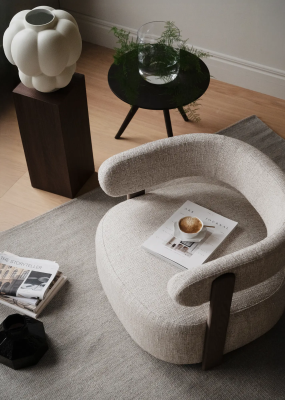 Jenison loungestol ljusbeige tyg/brun ek#4