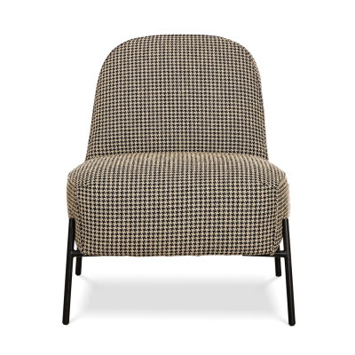 Chub fåtölj tyg Pepita svart/svart metall#2