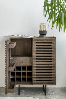 Porto highboard bar oiled mocca LO36