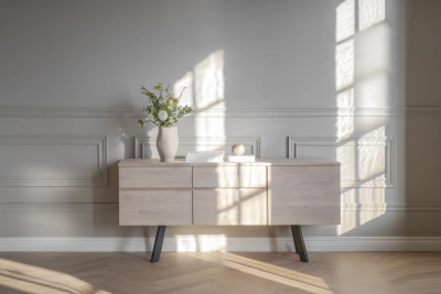 Fred sideboard vitpigmenterad ek/svart#2