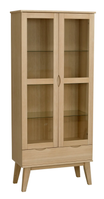 Filippa vitrinskåp 2D 1L ek#5