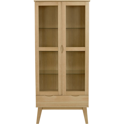 Filippa vitrinskåp 2D 1L ek