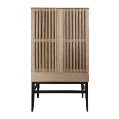 Gradino vitrinskåp ask natur/svart