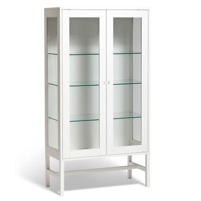 Falsterbo skåp 150 med glashyllor/dörrar/sidor vitlack