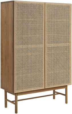 Racquet vitrin 2-dörr oljad ek/rotting, ek ben