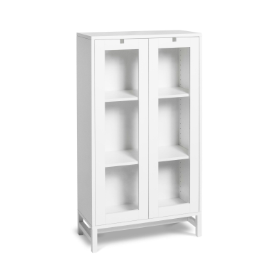 Falsterbo skåp 127 cm vitlack med glasdörr