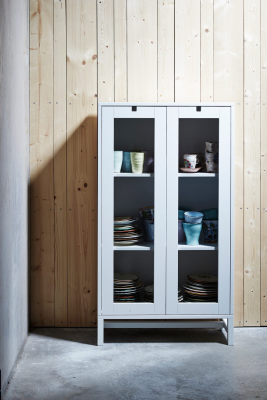 Falsterbo skåp 127 cm vit med glasdörr#2