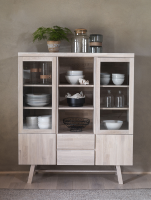 Brooklyn skåp 130 vitpigmenterad ek#2