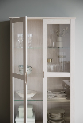 Filippa vitrinskåp 2D 1L vitpigmenterad ek#5