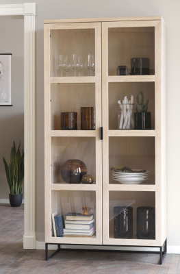 Everett vitrinskåp vitpigmenterad ek/svart#2