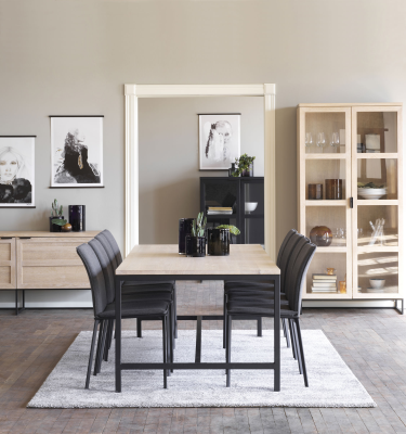 Everett vitrinskåp vitpigmenterad ek/svart#3