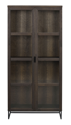 Everett vitrinskåp brun ek/svart