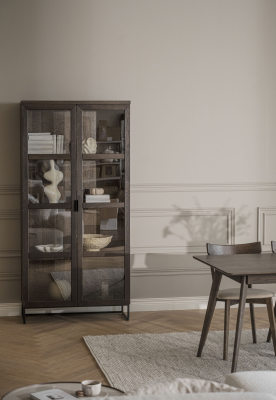 Everett vitrinskåp brun ek/svart#6