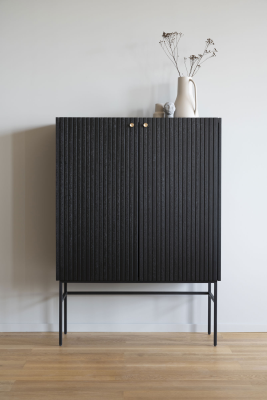 Halifax skåp 100 svart ek/svart metall#5