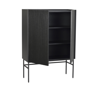 Halifax skåp 100 svart ek/svart metall#9