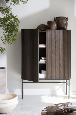 Halifax skåp 100 brun ek/svart metall#4