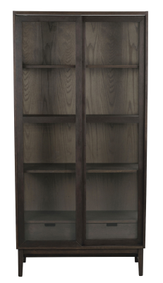 Hazelton vitrinskåp 2D 2L brun ek