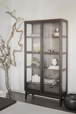 Hazelton vitrinskåp 2D 2L brun ek#2