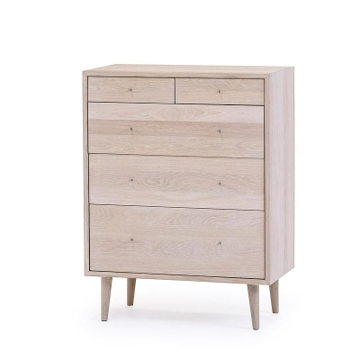 Nordik byrå 3+2 lådor vitoljad ek