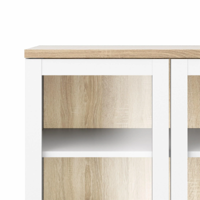 Roomers vitrin med två dörrar vit/ek#5