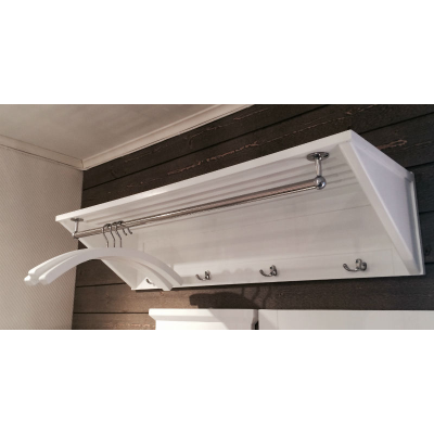 Sörsäter hatthylla bred vitlack