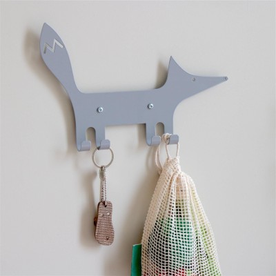 Räv väggkrok grå#3