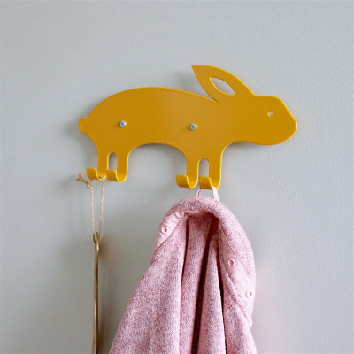 Kanin väggkrok gul