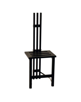 Nadja väggstol svartbetsad ek/slipat stål#1