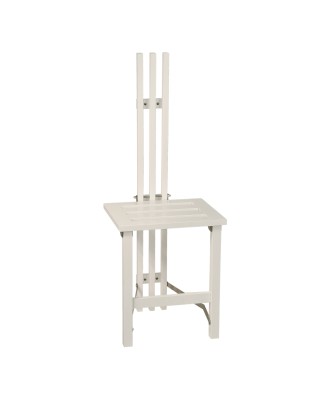 Nadja väggstol vitlack/slipat stål