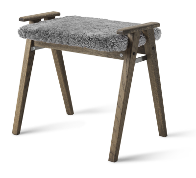 Alme pall rökt ek/fårskinn ljusgrå