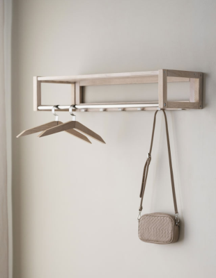 Confetti galge vitpigmenterad ek med metall#3